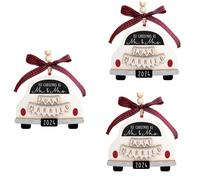 Vbsndhbde Décoration de Voiture de Mariage - Bois, 3 Pièces Cadeau | Créez des souvenirs durables dès votre premier Noël ensemble grâce à cette décoration de voiture en bois, symbole d'amour.