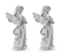 Vbsndhbde Figurine Priant - Résine Blanche 7,5 Pouces, 2-Pack Déco | Élégant décor pour maison et jardin: figurine priant en résine blanche 7,5 pouces, peinte à la main, paix et protection.