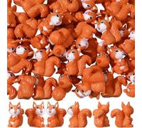 Vbsndhbde Figurines Miniatures Écureuils - Jardin PVC, 2,3 x 2 cm, 50 pcs | Polyvalentes et adorables, Miniatures d'écureuils en PVC s'adaptent au jardin et aux gâteaux, ajoutant charme.