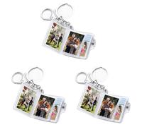 Vbsndhbde Mini Photo Album Keychain Personalize with Photos, Gift Idea Set | cadeau originale pour couples et amis, ce pack de 3 mini albums porte-clefs stocke 16 photos sur 8 pages chacune