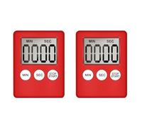 Vbsndhbde Minuteur Numérique de Cuisine 2-Pack Rouge, Portable et Puissant | Minuteur Numérique 2-Pack Rouge, fixation magnétique, mémoire 99 min 59 s et clair pour tout usage au quotidien.