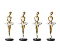 Vbsndhbde Ornement Danseuse de Ballet - Figurine en résine dorée décor Chic | Décorations durables en résine - Ornement élégant résistant à la décoloration, idéal pour salon et bureau chic.