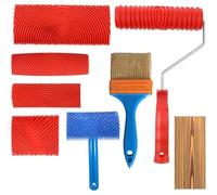 Vbsndhbde Outil de veinage du bois - Ensemble 7 pièces, motifs grain bois | Kit bois effet grain - Ensemble 7 pièces, idéal pour murs, et meubles, décorations intérieures réalistes élégantes.