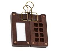 Vbsndhbde Palette d'Aquarelle de Voyage - Petite Boîte Bois Compacte | Contenu du colis: 1 Palette vide et 1 Clip; bois de noyer, couleur indiquée, et notes sur l'éclairage et les dimensions.