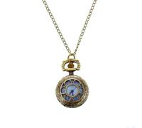 Vbsndhbde Pocket Watch Floral Texture Bronze Hunter Case Necklace Pendant | 80 cm chain lets you drape as a necklace or pocket watch, adding timeless bronze floral appeal for day to night wear.