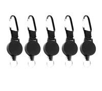 Vbsndhbde Porte-clés rétractable en d'acier - Attache et Badge Robuste | Porte-clés rétractable: câble de 55 cm, clip ceinture intégré et mousqueton solide pour clés, badges et petits outils.