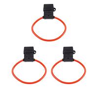 Vbsndhbde Porte-Fusible Étanche MAXI 8 AWG avec Capuchon Vinyle pour 12-24V | Code couleur noir/rouge/jaune et fils 8 AWG 10 po, facilitation du câblage sur 12-24V; lot de 3 avec fusibles 40A inclus.