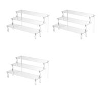 Vbsndhbde Présentoir de Levage en Acrylique-3 Niveaux Dessert Transparent | Décoration Maison - Économie d'espace avec ce présentoir d'acrylique à 3 niveaux; pour , cosmétiques et desserts.