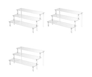 Vbsndhbde Présentoir de Levage en Acrylique-3 Niveaux Dessert Transparent | Décoration Maison - Économie d'espace avec ce présentoir d'acrylique à 3 niveaux; pour , cosmétiques et desserts.