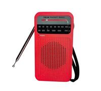 Vbsndhbde Radio Portable Écoute Facile FM Rouge