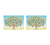 Vbsndhbde Tableau d'arbre Généalogique à Remplir - 6 Générations - 40x60 cm | Tableau d'Arbre Généalogique à Remplir: toile et 6 générations, mise à jour, parfait pour préserver .