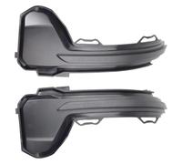 VBVKEPENDZ Capuchon De Clignotant Pour VW Pour Tiguan MK2 2017-2020 Pour Touareg MK3 Ensemble Voyants LED Rétroviseur Latéral Dynamique Clignotant(Smoked Black)