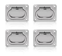 VBXCMLDPO 4 Poignées de Tirage Flush Ring Pull, Poignée de Levage pour Bateau, 316 Acier Inoxydable Carré Hatch Pull avec Grande Prise en Main, pour Navire Yacht RV Remorque Équipement Marin