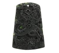 VBXCMLDPO Collier pendentif dragon en jade foncé fait main, bijou en jade d’exception pour hommes et femmes, motif de dragon éclatant aux symboles protecteurs, cadeau tendance pour