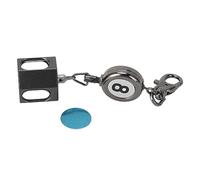 VBXCMLDPO Porte-Craie rétractable pour Queue de Billard, boîte magnétique de Craie de Billard avec Clip de Ceinture, Cordon rétractable Portable Jusqu’à 50 cm pour Les Joueurs, Couvercle (Noire)