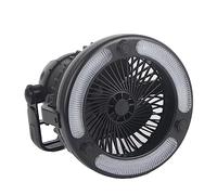 VBXCMLDPO Ventilateur-lampe de tente de camping extérieur léger en ABS, 18 LED, portable et multifonction, avec crochet ; ensemble ventilateur et lampe alimenté par batterie, idéal pour la