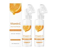 VC Mousse Cleanser, Vitamin C Foaming Face Wash, Produits de soins du visage pour le visage, serre les pores, peau lumineuse avec brosse à nettoyant en silicone moussant (2)