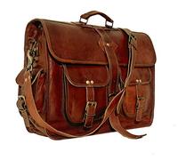 VC Sacoche vintage en cuir fait main pour ordinateur portable 45,7 cm, marron, 18 inch Large