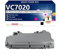 VC7020 Bac de Récupération de Toner Usagé Compatible pour Xerox Versalink C7020 C7025 C7030 C7120 C7125 Imprimantes, Haute Capacité 30000 Pages, Impression Nette,Black-1 Pack