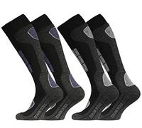 VCA 2 Paire de chaussettes hautes de ski-snowboard thermiques - renfort spécial - Noir - 39/42