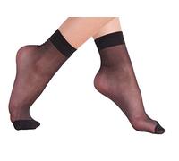 VCA® - Lot de 10 paires de socquettes avec bord confort - 20 deniers - noir