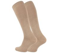 VCA Lot de 2 paires de chaussettes de contention pour homme et femme - Noir, anthracite, beige, bleu marine, beige, 35-38