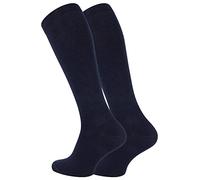 VCA - Lot de 2 paires de chaussettes/mi-bas - effet de contention (35/38, bleu marine)
