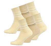 VCA Lot de 6 paires de chaussettes courtes haute qualité - coton peigné - sans couture ni élastique - homme (39/42, Beige, Kaki, châtain clair)