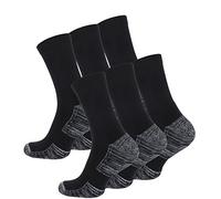 VCA Lot de 6 paires de hightech chaussettes multi-fonctionnelles outdoor-chaussettes avec rembourrage spécial, trekking - randonnée chaussettes, UNISEX, noir, 47-50