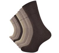 VCA Lot de 8 paires de chaussettes classiques - logo COMFORT - sans élastique - homme (43/46, Marron-Beige)