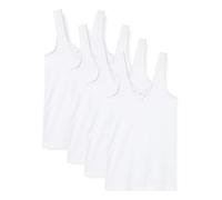 VCA Textil Lot de 4 débardeurs décorés de Dentelle - 100% Coton - certifié Oeko-Tex Standard 100 - Label -Confiance Textile- - Femme (40/42, Blanc)