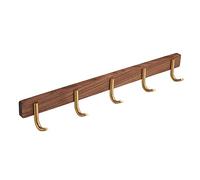VCADEN Entrée Patère Cintre en Noyer, Rangement pour Cuisine, Salle De Bain, Chambre, Facile À Installer. Patères portemanteaux (Color : 5 Hooks)