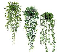 VCANIVR Plante Artificielle Tombante, 3 Pcs Vert avec Pots Extérieure Intérieure Decoration, Lierre Artificielle Fausse Plante pour Célébration, Jardin, Bureau