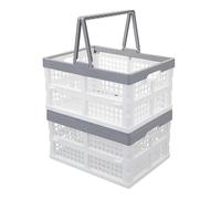 Vcansay Lot de 2 Caisses en Plastique Pliables, Caisse Empilable Pliable