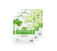 VCare Sheet Face Mask for Glowing Skin Smoothing, Moisturizing, Cleansing, Refreshing Mask for All Skin Types (Pack of 3) (Aloe Vera&Cucumber)