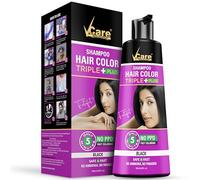 Vcare Triple Plus Hair Color Shampoo 5 Minute Kit de coloration capillaire Enrichi en facteurs de croissance et antioxydants, sans ammoniaque, sans sulfate 180ml