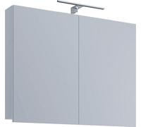 VCB1 Armoire de toilette murale avec miroir 80 cm, éclairage inclus, blanc.