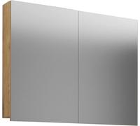 VCB1 Armoire murale salle de bain, miroir 80 cm, imitation chêne miel.