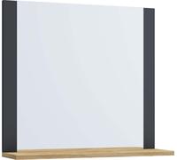 VCB10 Mini Armoire de toilette murale avec miroir avec 1 tablette de rangement, anthracite/imitation chêne miel.