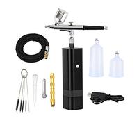 VCBGDJI 3 2PI TM80SS-131 Kit de compresseur d'aérographe de poche sans fil Haute capacité tasse de nouveau design Portable Auto Démarrage automatique Pompe d'arrêt(Black)