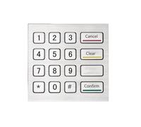 VCBGDJI 4x4 IP65 imperméabilisent Le Clavier numérique Industriel d'acier Inoxydable de Clavier numérique en métal for Le Distributeur Automatique(Matrix Interface,Layout 4)