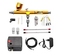 VCBGDJI Aérographe à double action Pistolet à air d'aérographe Mini Compressor Compressor Airbrush for Nail Art Maquillage Tatouage Modèle Cake Cake Voiture Peinture(A)