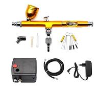 VCBGDJI Aérographe à double action Pistolet à air d'aérographe Mini Compressor Compressor Airbrush for Nail Art Maquillage Tatouage Modèle Cake Cake Voiture Peinture(B)