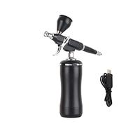 VCBGDJI HB08MINI-116 Démarrage automatique Arrêt Airbrush avec kit de compresseur Easy Utilisez un outil pneumatique personnel portable sans fil sans fil(A Black)