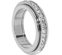 VCCKNB JEWELRY Bagues anti-anxiété, bague rotative en zircone cubique, bagues anti-anxiété pour femmes et filles (A-Argent, T)