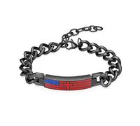 VCCWYQK Bracelet urne funéraire en acier inoxydable avec drapeau américain pour cendres pour personnes et animaux de compagnie, 23cm, Acier inoxydable, No Gemstone