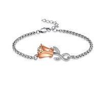 VCCWYQK Bracelet urne funéraire en forme de fleur de rose pour femme en acier inoxydable incinération Keepsake réglable lien mémorial cadeau pour amoureux humain