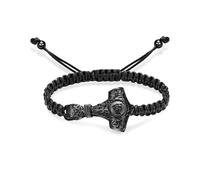 VCCWYQK Bracelet urne viking marteau de Thor pour cendres pour hommes et femmes Bracelet à maillons réglable Bijou commémoratif pour humain et animal de compagnie Cendres, 24cm, Acier inoxydable, No