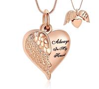 VCCWYQK Collier d'urne de crémation en forme de coeur Bijoux de cendres pour femmes et hommes Pendentif en acier inoxydable Porte-cendres commémoratif