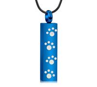 VCCWYQK Collier d'urne funéraire avec empreinte de patte pour cendres de chiens et de chats - Cadeau souvenir - Pendentif commémoratif pour les proches et les animaux de compagnie, Acier inoxydable